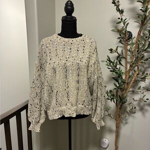 Speckled Knit Sweater - Cream